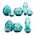 Handblown Glass Decor Vases 3D model small image 4