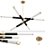 Vintage Glass LED Chandelier 3D model small image 1