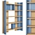 Elegant Oak & Leather Bookcase 3D model small image 1