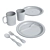 Kids' 3-Color Plastic Tableware Set 3D model small image 10