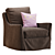 Elegant Monette Swivel Chair, Coffee 3D model small image 1