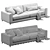 Contemporary Spencer Sofa Set 3D model small image 5