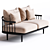 Stylish 2-Seater Fabric Sofa 3D model small image 2