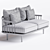 Stylish 2-Seater Fabric Sofa 3D model small image 3