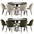 Elegant Modern Dining Room Set 3D model small image 1