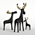 Highpoly Baked Deer Family Maps 3D model small image 2