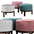 Minimalist Round Twils Conde Pouf 3D model small image 1