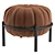 Luxury Leather Round Pouf 3D model small image 2