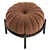 Luxury Leather Round Pouf 3D model small image 4