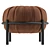 Luxury Leather Round Pouf 3D model small image 5