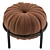 Luxury Leather Round Pouf 3D model small image 6