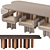 Modern Dining Set Furniture Collection 3D model small image 4