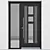 Sleek Aluminium Door Design 3D model small image 2