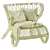 Handwoven Rattan Fox Lounge Chair 3D model small image 5