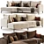 Stylish Milan Corner Sofa Set 3D model small image 1