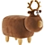 Velvet Reindeer Storage Ottoman 3D model small image 1