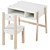 Wooden Kids Desk and Chair 3D model small image 2