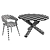 Quinby Grey Outdoor Stool 3D model small image 1