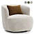 Swivel Barrel Chair, 3 Colors 3D model small image 1
