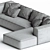 Elegant Flexform GRANDEMARE Sofa 3D model small image 3