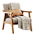 Stylish Saul Armchair with Accessories 3D model small image 3