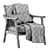 Stylish Saul Armchair with Accessories 3D model small image 4