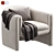 Elegant Velvet Barrel Chair 3D model small image 3