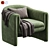 Elegant Velvet Barrel Chair 3D model small image 5