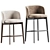 Luxury Velvet Upholstered Metal Stool 3D model small image 2