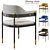 Luxe Velvet Open Back Chair 3D model small image 2