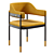 Luxe Velvet Open Back Chair 3D model small image 3