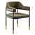 Luxe Velvet Open Back Chair 3D model small image 5