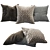 Velvet Cushion Set of 3 3D model small image 1