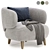 Cozy Luisa Fleece Armchair 3D model small image 3