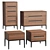 Contemporary Gala Bedroom Furniture Collection 3D model small image 1