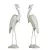 Elegant Heron Deco Figurine Black 3D model small image 2