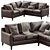 Contemporary Beverly Upholstered L Sectional 3D model small image 1