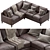 Contemporary Beverly Upholstered L Sectional 3D model small image 2