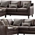 Contemporary Beverly Upholstered L Sectional 3D model small image 5