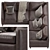 Contemporary Beverly Upholstered L Sectional 3D model small image 6
