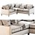 Contemporary Beverly Upholstered L Sectional 3D model small image 7