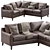 Contemporary Beverly Upholstered L Sectional 3D model small image 8