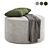 Round Fabric Stool with Cushion 3D model small image 3