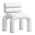 Velvet Beige Accent Chair Model 3D model small image 3