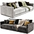 Elegant Blanche Katarina Sofa Model 3D model small image 1