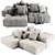 Modern Saba Pixel Sofa for Vray 3D model small image 1