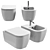 Title: Sleek Wall-Hung Ceramic Toilet 3D model small image 1