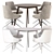 Modern Dining Set with Table & Chairs 3D model small image 4