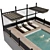 Poolside Pergola Roof Garden Design 3D model small image 4