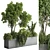 Outdoor Concrete Plant Stand Set 3D model small image 2
